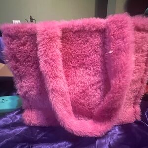 Pink Furry Shoulder Bag